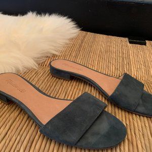 Madewell Caren blue suede mule